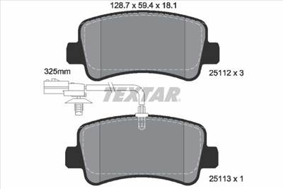 Fékbetét készlet TEXTAR 2511201 for OPEL, RENAULT, NISSAN, VAUXHALL, …