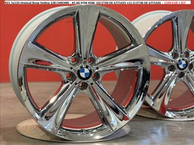 R21 5x120 Original Bmw Styling 128 CHROME - X5 X6 X5M X6M  kétszéles gyári új alufelnik felnik