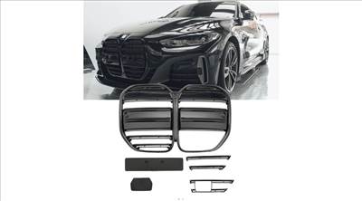 BMW G22 Coupe G23 Cabrio lakkozott fekete Performance stílusú vese