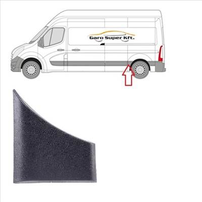 Renault Master III 2.3dci gyári új sárvédő díszléc bal oldal hátsó kerék előtt 2010-től