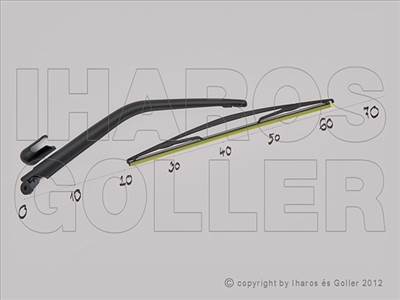 Opel Vivaro A/2 2006-2014 - Hátsó ablaktörlő kar lapáttal 400mm