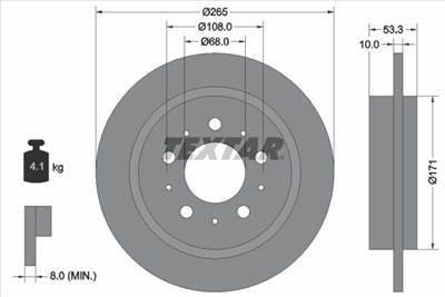 féktárcsa TEXTAR 92051400 for VOLVO
