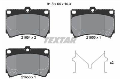 Fékbetét készlet TEXTAR 2165404 for MAZDA, MITSUBISHI, KIA, NISSAN
