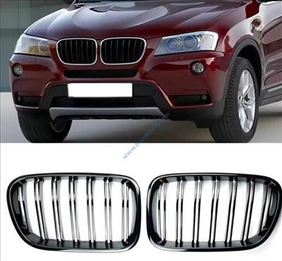 BMW F25 X3, F26 X4 fényes fekete hűtőrács / vese 2011-2014
