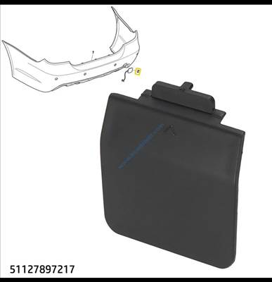 BMW E60 E61 M-tech hátsó lökhárító vonószem takaró fedél, 51127897217