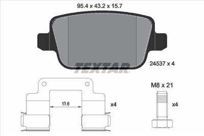 Fékbetét készlet TEXTAR 2453702 for VOLVO, LAND ROVER