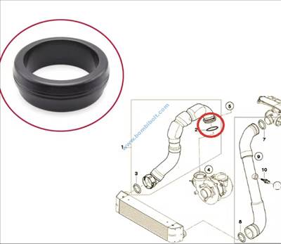 BMW M57 turbo töltőcső tömítő gyűrű 11617801222, 7789049, 7801222, X3 X5 X6 E46 E53 E60 E61 E90 E91 E92 E93 E65 E70 E71 E83