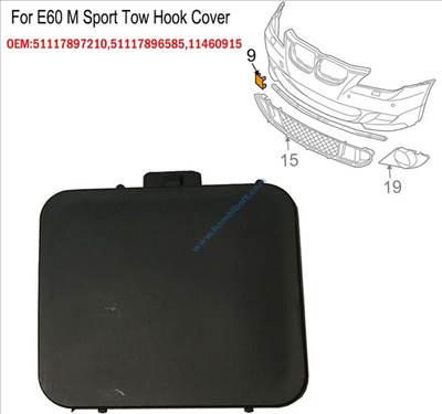 BMW E60 E61 M-tech első lökhárító vonószem takaró fedél, 51117897210