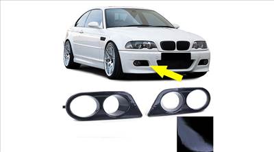 BMW E46 M3 lökhárítóba lakk fekete légbeömlős ködlámpa keret