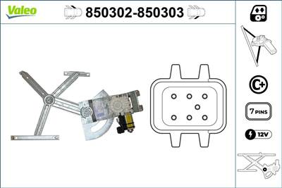ablakemelő VALEO 850302 for OPEL, VAUXHALL