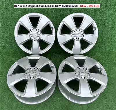 R17 5x112 Original Audi 6J ET48 OEM 8V0601025C gyári alufelnik felnik 6x17 17" 17col
