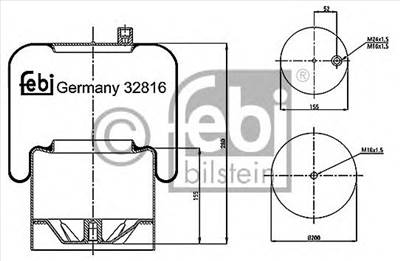 FEBI BILSTEIN 32816 - Légrugó rugótömb MERCEDES-BENZ