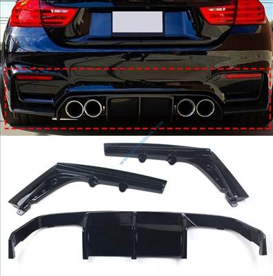 BMW F80 M3, F82 F83 M4 V style hátsó lökhárító toldat 2014-2020