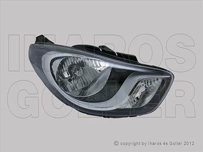 Hyundai I10 2008-2013 - Fényszóró H4 jobb fekete h. 10.11- (motorral) DEPO