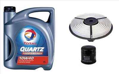 Suzuki Swift olajcsere szett 1.0 2003-ig levegőszűrő, olajszűrő, Total Quartz 7000 10w40 4L (13780-8