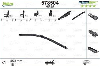 audi a3 2012-2016 3ajtós - ablaktörlő lapát 1db  450mm (hf45) /ut.o. hydroconnect