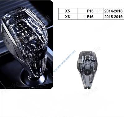 BMW kristály LED váltókar, váltógomb szett X5 F15, X6 F16