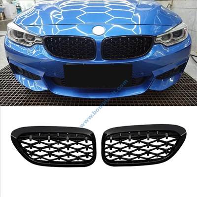 BMW F32 F33 F36 F80 Diamond hűtőrács / vese, fényes fekete