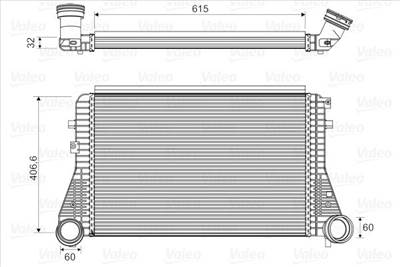 töltőlevegő-hűtő VALEO 818795 for VW, AUDI, SEAT, SKODA
