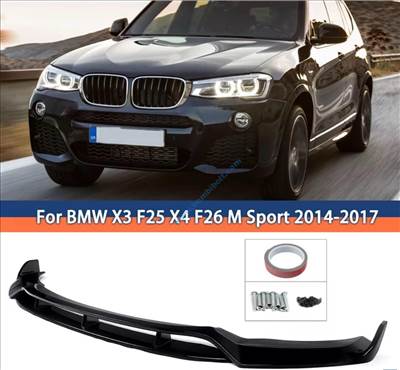 BMW F25 X3, F26 X4 lökhárító toldat, fényes fekete 2014-2017