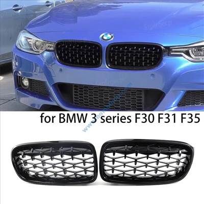 BMW F30 F31 F35 Diamond hűtőrács / vese, fényes fekete