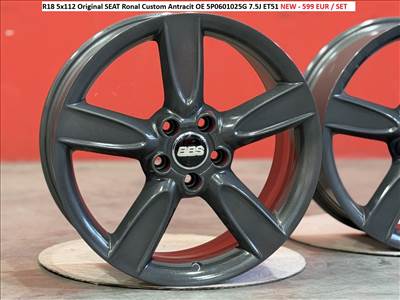 R18 5x112 Original SEAT Ronal Custom Antracit OE 5P0601025G 7.5J ET51 új gyári alufelnik felnik