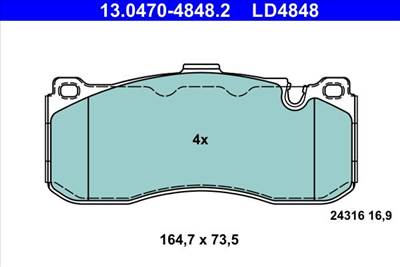 Fékbetét készlet ATE 13.0470-4848.2 for BMW, MINI