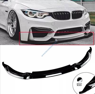BMW F80 M3, F82 F83 M4 lökhárító toldat, lippe fényes fekete 2015-2020