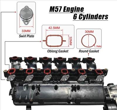 BMW dízel szívósor dugó szett 6x33mm, E60 E61 E90 E91 E92 E93 E63 E64 E65 E66 E53 E87 E83 E70 E71