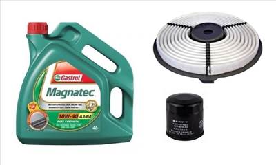 Suzuki Swift olajcsere szett 1.3 8 szelep G13BA motorszám, 2003-ig, levegőszűrő, olajszűrő, Castrol 