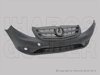 Mercedes Vito 2014-2019 W447  - Első lökhárító sötétszürke, ködlámpás