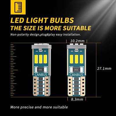 10db T10/w5w can-bus led izzó /6000k/