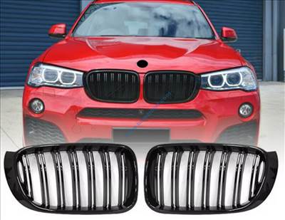 BMW F25 X3, F26 X4 fényes fekete hűtőrács / vese 2014-2017