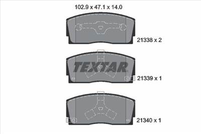 Fékbetét készlet TEXTAR 2133801 for DAIHATSU