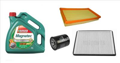 Suzuki Wagon R olajcsere szett 1.3 M13A motorszám, levegőszűrő, olajszűrő, pollenszűrő, Castrol Magn