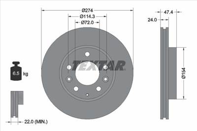 féktárcsa TEXTAR 92110400 for MAZDA, FAW, BESTURN