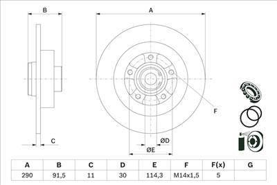 féktárcsa BOSCH 0 986 479 F24 for RENAULT, DACIA