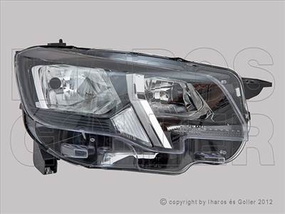 Peugeot Rifter 2018-2024 - Fényszóró H7/H1 jobb, króm ház. (motorral) DEPO*