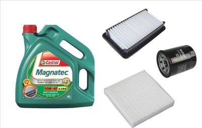 Suzuki Sx4 olajcsere szett 1.5-1.6 benzin 2009.08-ig  levegőszűrő, olajszűrő, pollenszűrő, Castrol M