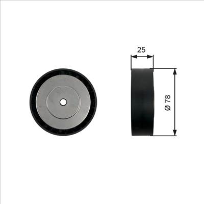 Szíjtárcsa/vezetőgörgő, hosszbordás szíj GATES T36450 for VW