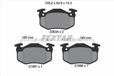 Fékbetét készlet TEXTAR 2109601 for RENAULT