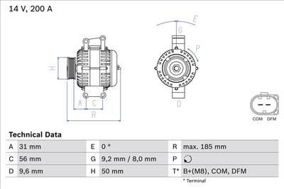 generátor BOSCH 0 986 048 550 for MERCEDES-BENZ