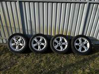  5x114.3 lyukosztású 17" használt alufelni, rajta 215/55 újszerű Atlas téli gumival