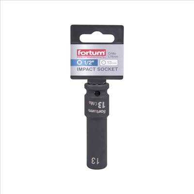 Hosszú gépi dugókulcs 1/2" 13 mm Cr-Mo FORTUM