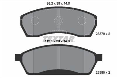 Fékbetét készlet TEXTAR 2337901 for SUBARU, NISSAN