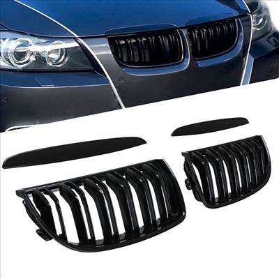 BMW E90 E91 fényes fekete hűtőrács / vese 2005-2008