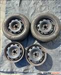  5x100 lyukosztású 15" használt lemezfelni, rajta 195/60 használt téli gumi gumi 