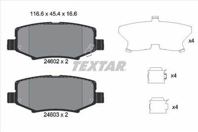 Fékbetét készlet TEXTAR 2460201 for JEEP, CHRYSLER, DODGE, TATA