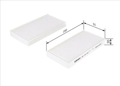 szűrő, utastér levegő BOSCH 1 987 435 008 for CHRYSLER, DODGE, FIAT, JEEP