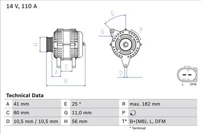 generátor BOSCH 0 986 082 320 for FIAT, IVECO
